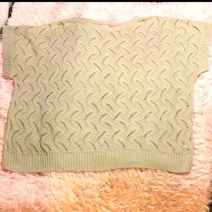 BOGO EUC CROFT & BARROW Woman Wavy Knit Short-Sleeve Crew-Neck Sweater Crop Top